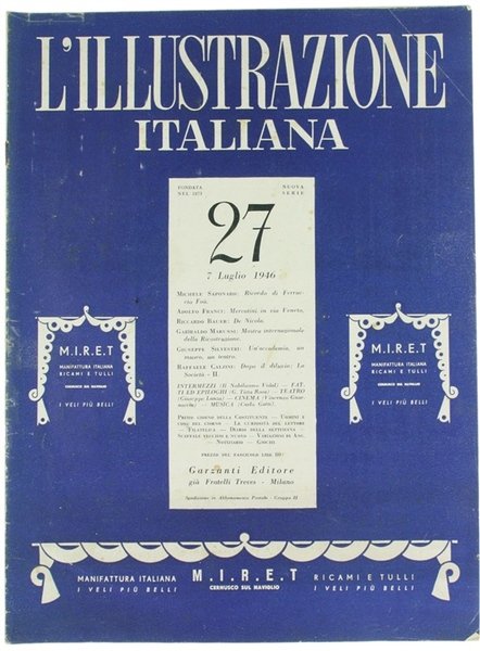 L'ILLUSTRAZIONE ITALIANA - 1946 - N. 27