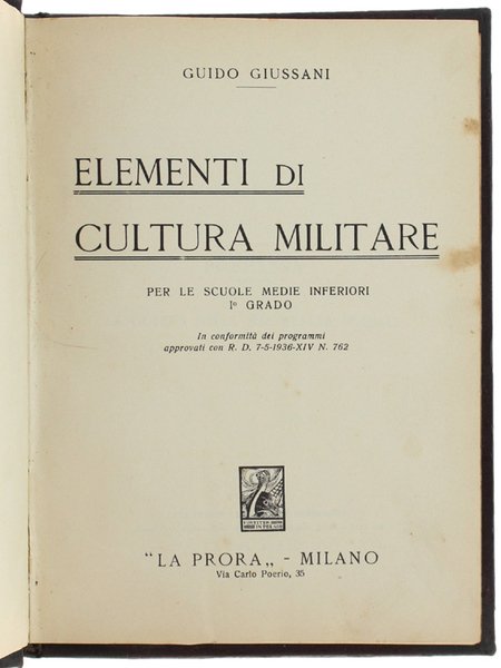 ELEMENTI DI CULTURA MILITARE per le Scuole Medie Inferiori 1° …