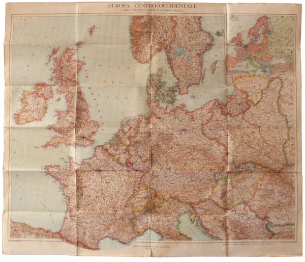 EUROPA CENTRO-OCCIDENTALE. Carta politica e degli scacchieri bellici. Scala 1:2.500.000. | Immagine principale