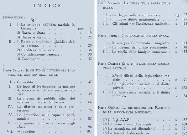LE LEGGI RAZZIALI TEDESCHE. Introduzione, note e traduzione di Giancarlo …