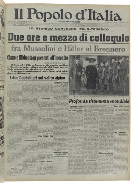 CORRIERE DELLA SERA. Dal 9 gennaio al 31 maggio 1940.