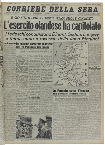 CORRIERE DELLA SERA. Dal 9 gennaio al 31 maggio 1940.