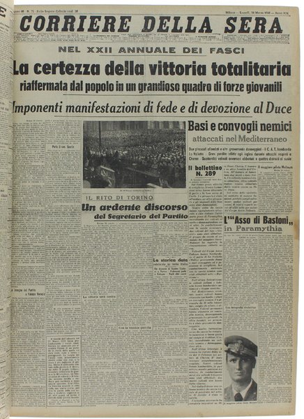 CORRIERE DELLA SERA. Dal 12 febbraio al 31 marzo 1941.