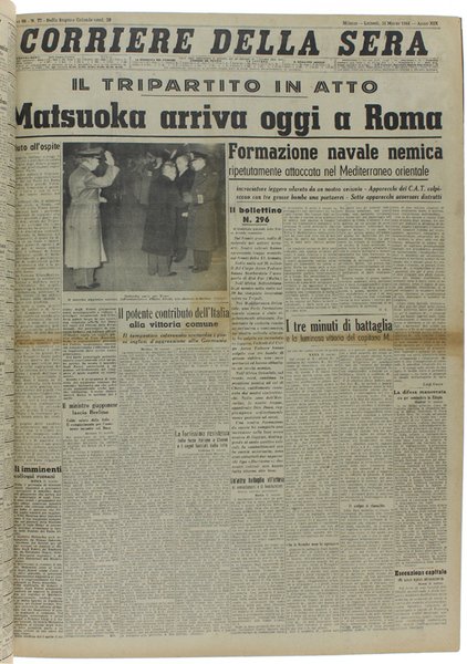 CORRIERE DELLA SERA. Dal 12 febbraio al 31 marzo 1941.