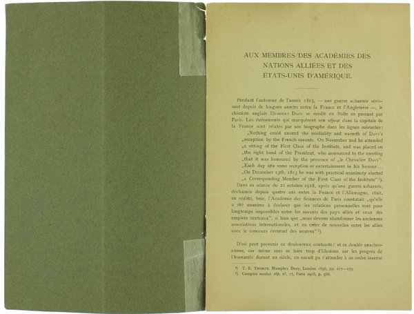 AUX MEMBRES DES ACADEMIES DES NATIONS ALLIEES ET DES ETATS-UNIS …