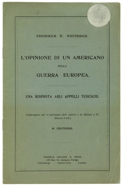 L'OPINIONE DI UN AMERICANO SULLA GUERRA EUROPEA - Una risposta … | Immagine principale