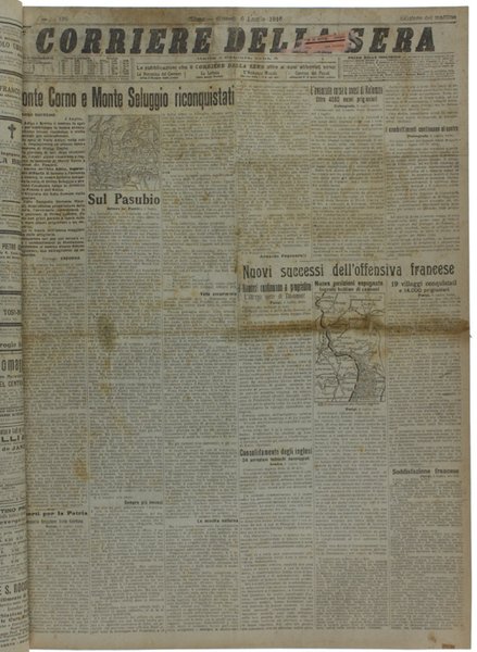 CORRIERE DELLA SERA - Luglio 1916.