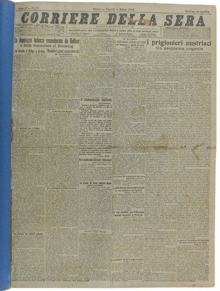 CORRIERE DELLA SERA - Marzo 1918. (31 numeri)