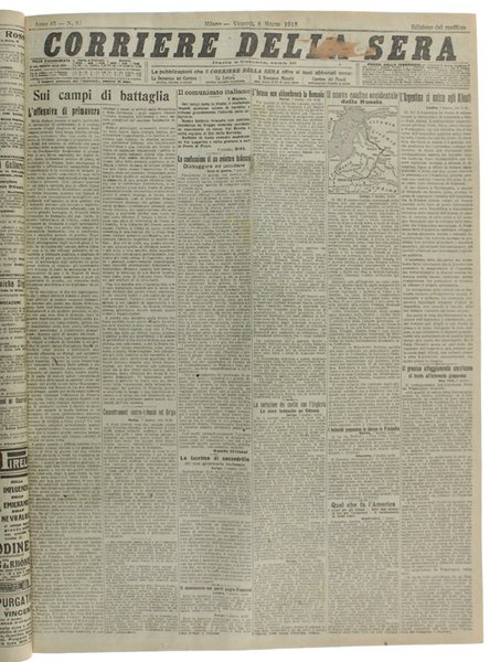 CORRIERE DELLA SERA - Marzo 1918. (31 numeri)