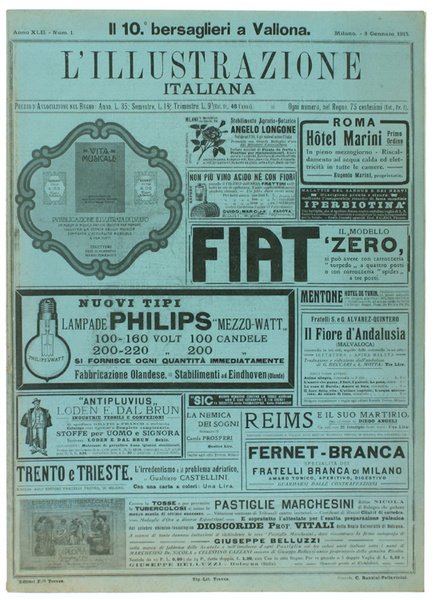 L'ILLUSTRAZIONE ITALIANA. Annata 1915. [52 fascicoli completi delle copertine azzurre]