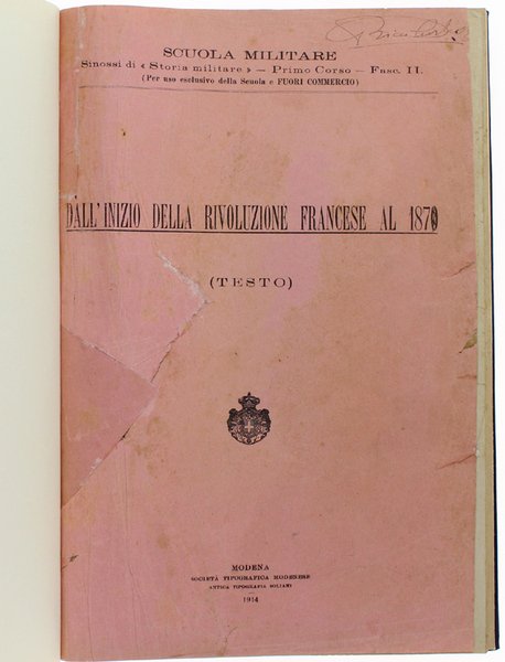 DALL'INIZIO DELLA RIVOLUZIONE FRANCESE AL 1870 (Testo)