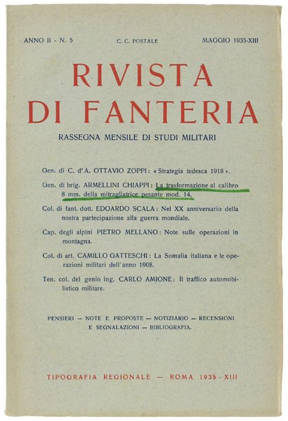 RIVISTA DI FANTERIA. Anno II - N. 5 - Maggio …