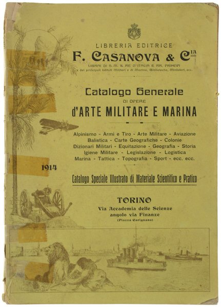 CATALOGO GENERALE DI OPERE D'ARTE MILITARE E MARINA 1914.