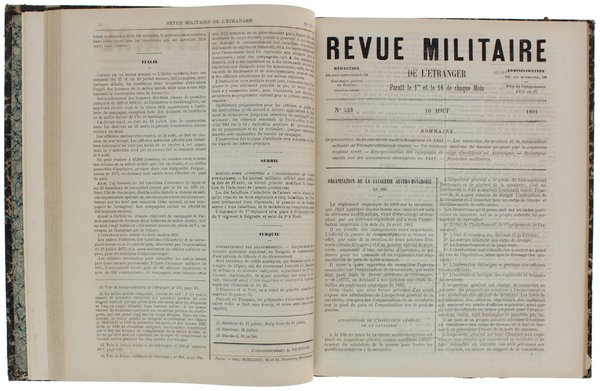 REVUE MILITAIRE DE L'ETRANGER - 1881. 1er semestre (N. 518 …