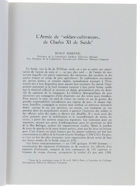 L'ARMEE DE "SOLDATS-CULTIVATEURS" DE CHARLES XI DE SUEDE.