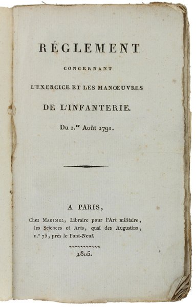 REGLEMENT CONCERNANT L'EXERCICE ET LES MANOEUVRES DE L'INFANTERIE du 1er … | Immagine principale
