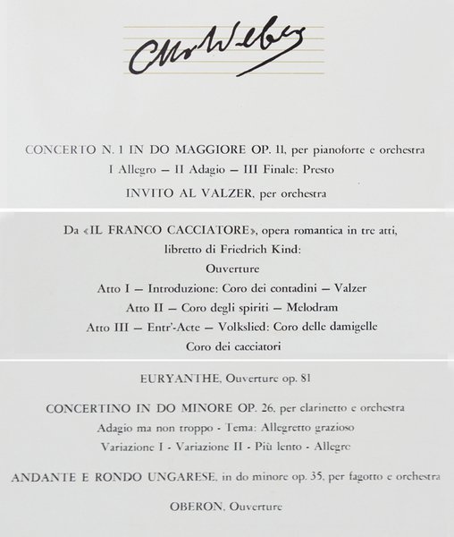 WEBER CARL MARIA VON WEBER - 3 dischi NUOVI nei … | Immagine Gallery 6