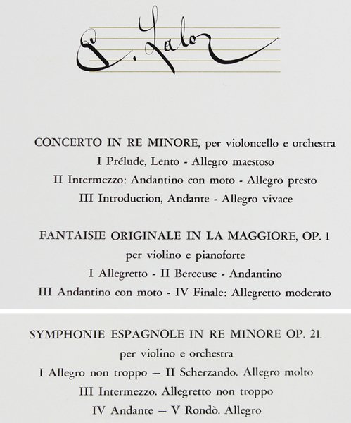 EDOUARD LALO - 2 dischi NUOVI nei fascicoli NUOVI: (Fabbri …
