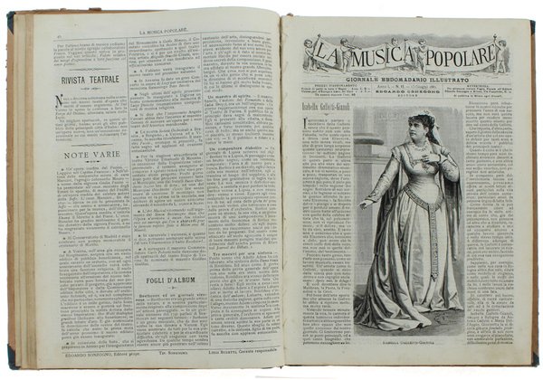 LA MUSICA POPOLARE. Giornale ebdomadario illustrato di testo, musica e …