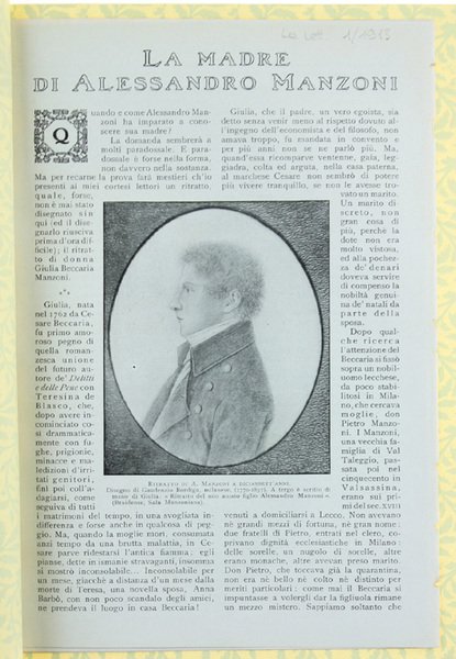 LA MADRE DI ALESSANDRO MANZONI.
