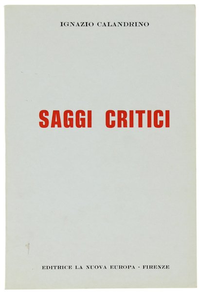 SAGGI CRITICI.