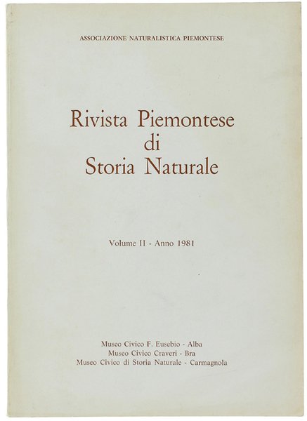 RIVISTA PIEMONTESE DI STORIA NATURALE. Volume II - Anno 1981.