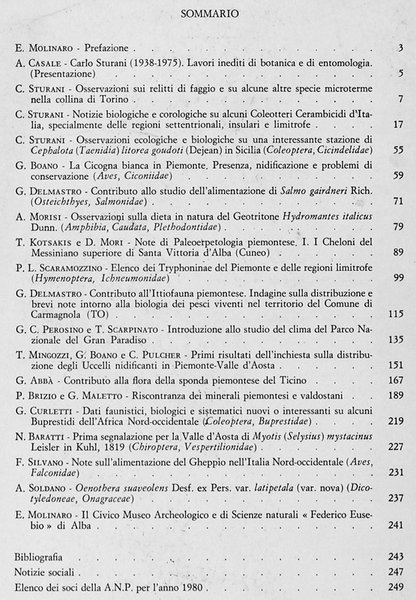 RIVISTA PIEMONTESE DI STORIA NATURALE. Volume II - Anno 1981.