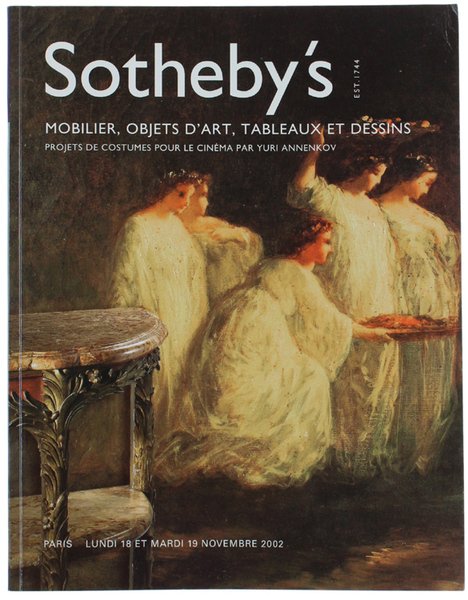 MOBILIER, OBJETS D'ART , TABLEAUX ET DESSINS. PROJETS DE ZOSTUMES …