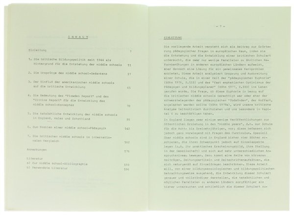 DIE BRITISCHEN MIDDLE SCHOOLS IM INTERNATIONALEN VERGLEICH.