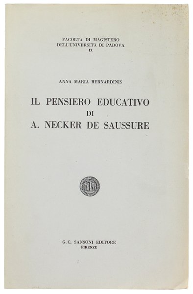 IL PENSIERO EDUCATIVO DI A.NECKER DE SAUSSURE. | Immagine principale
