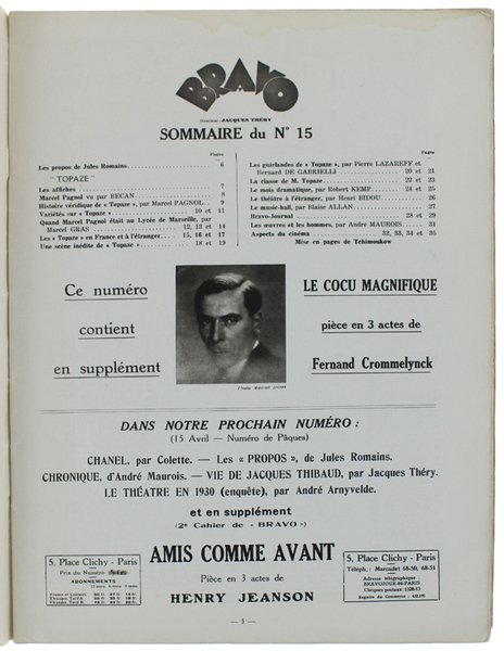 BRAVO - Mensuel. N° 15 de Mars 1930.
