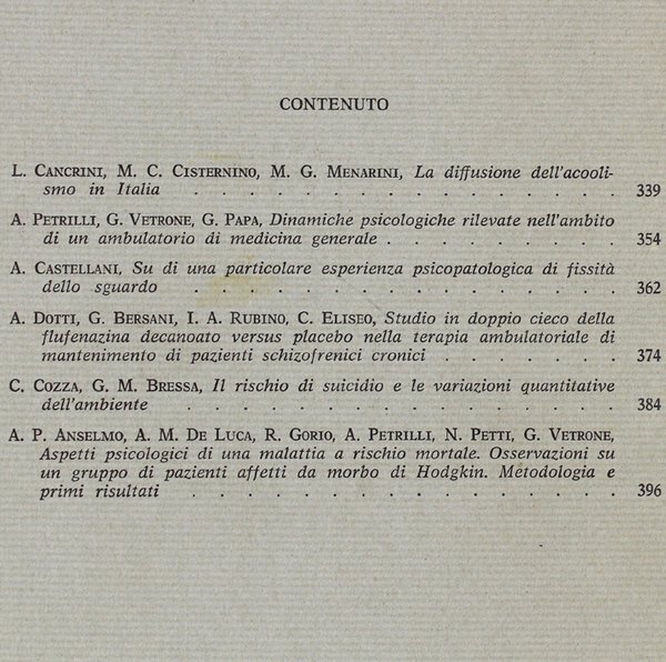 RIVISTA DI PSICHIATRIA. Vol.XIV - N.5 settembre/ottobre 1979.