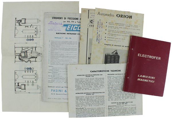 RADIOTECNICA D'EPOCA: sei stampati e anni 1954/55.