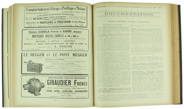 REVUE GENERALE DE L'ELECTRICITE' - DOCUMENTATION - Section scientifique, technique …