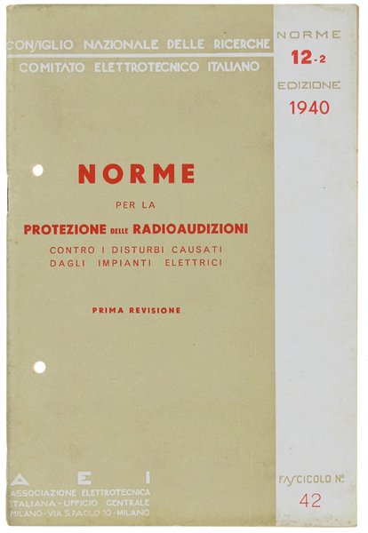 NORME PER LA PROTEZIONE DELLE RADIOAUDIZIONI CONTRO I DISTURBI CAUSATI …