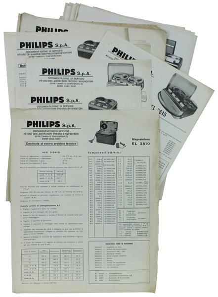 PHILIPS [MAGNETOFONI] - DOCUMENTAZIONE DI SERVIZIO AD USO DEI LABORATORI …