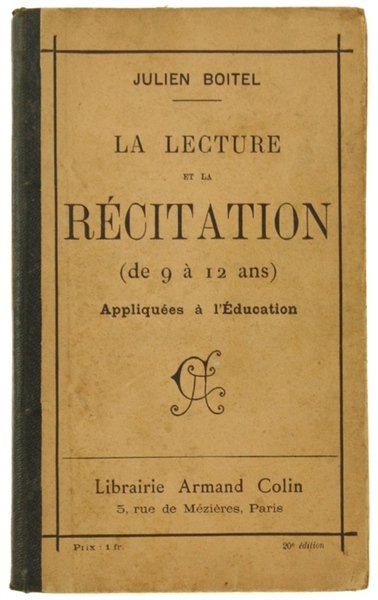 LA LECTURE ET LA RECITATION (de 9 à 12 ans) …