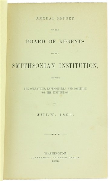 REPORT OF S.P.LANGLEY, SECRETARY OF THE SMITHSONIAN INSTITUTION, FOR THE …