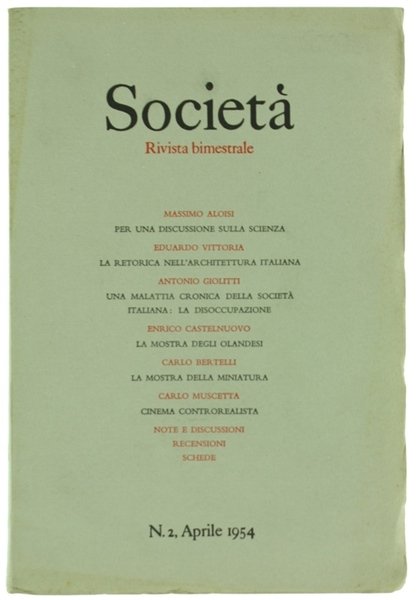 SOCIETA' - Rivista bimestrale. Anno X n. 2.