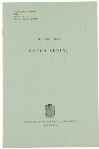 ROCCO SERINI. Commemorazione.