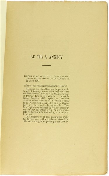 EPHEMERIDES ANNECIENNES & SAVOYARDES par un membre de la Société …