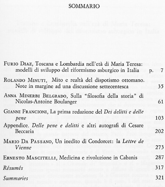 STUDI SETTECENTESCHI 1. Anno I, 1981, fascicolo 1.