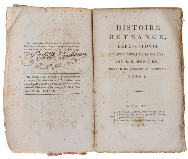 HISTOIRE DE FRANCE, DEPUIS CLOVIS JUSQU'AU REGNE DE LOUIS XVI …
