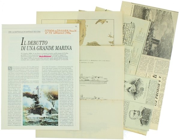 GUERRA ISPANO-AMERICANA: raccolta di 14 stralci e ritagli.