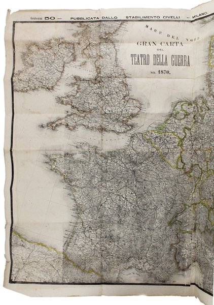 GRAN CARTA DEL TEATRO DELLA GUERRA NEL 1870.