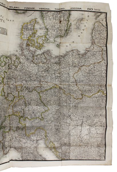 GRAN CARTA DEL TEATRO DELLA GUERRA NEL 1870.