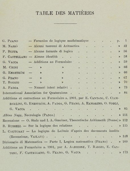 REVUE DE MATHEMATIQUES (Rivista di Matematica). Tome VII.