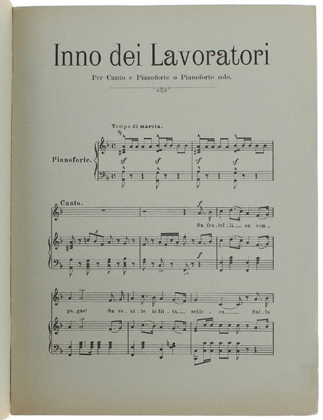 INNO DEI LAVORATORI - Per Canto e Pianoforte o Pianoforte …