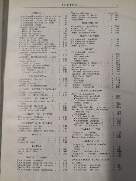 ANNUARIO DELLO SPORT 1960. Fotocronaca e risultati del 1959.