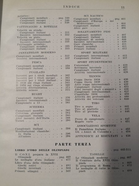 ANNUARIO DELLO SPORT 1960. Fotocronaca e risultati del 1959.